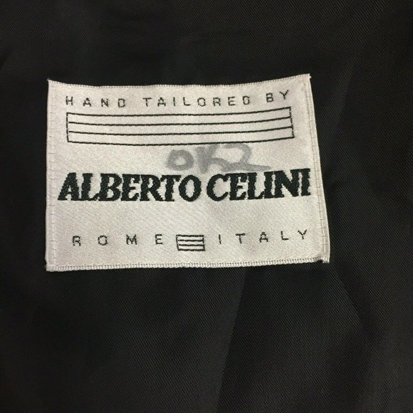 Alberto Celini Two Piece Suit Jacket Blazer Sports Coat Mens 42R Pants 36 Black - Picture 12 of 12